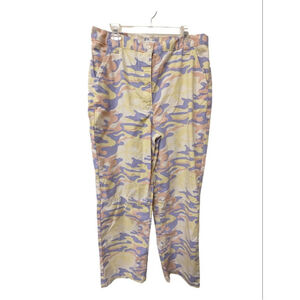 Topshop Pants Womens 14 High Rise Straight Leg Utility Pastel Camo New W/O Tags